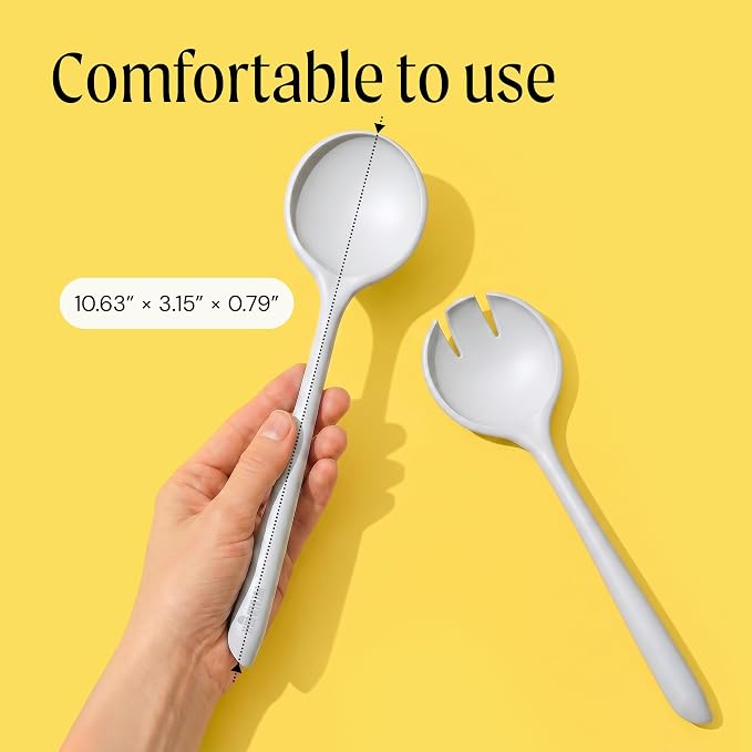 Salad Servers - Spoon and Fork Serving Set, Certified Recycled Food-Safe Plastic - Image 5