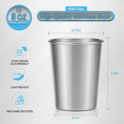 Stainless Steel Cups for Kids 7.8oz/230ml, Stainless Steel Tumbler | Kids Cups - Image 3