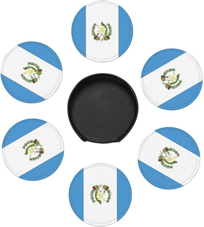 6 Pack Guatemala Flag Leather Coaster - Image 3