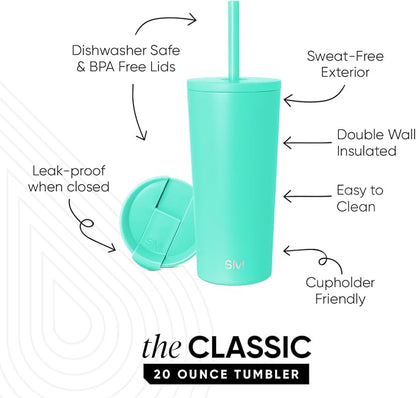 Simple Modern Iced Coffee Tumbler, Insulated | 20oz | Blue | Reusable Stainless - Image 2