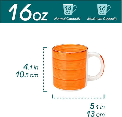 vancasso Bonita Ceramic Coffee Mug Set of 6, 16 Oz Coffee Cups - Image 2