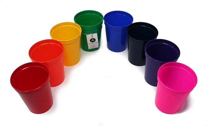 Rolling Sands 16 oz. Reusable Plastic Stadium Cups, 8 Pack, Made in USA - Image 2