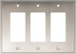 Henne Bery Soft Modern Decorative Wall Plate Switch Plate Outlet Cover (Triple Decorator, Satin Nickel)