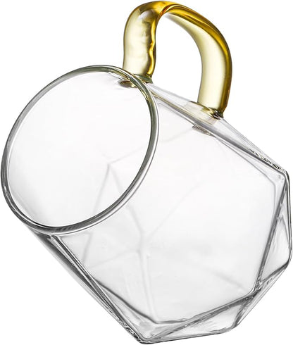 WRINGKIT Set of 4 Glass Espresso Cups, 10 Oz Clear Glass Tea Mugs - Image 9