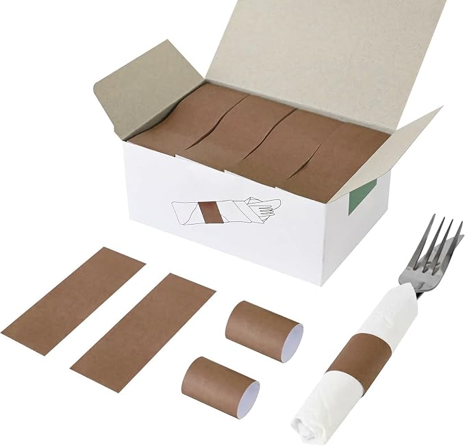 Self-Adhesive Napkin Bands, elegant table setting, by NATURALABEL