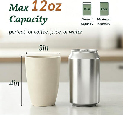 Homienly Water Cups Wheat Straw Drinking Glasses Cups 12oz Unbreakable Cups - Image 3