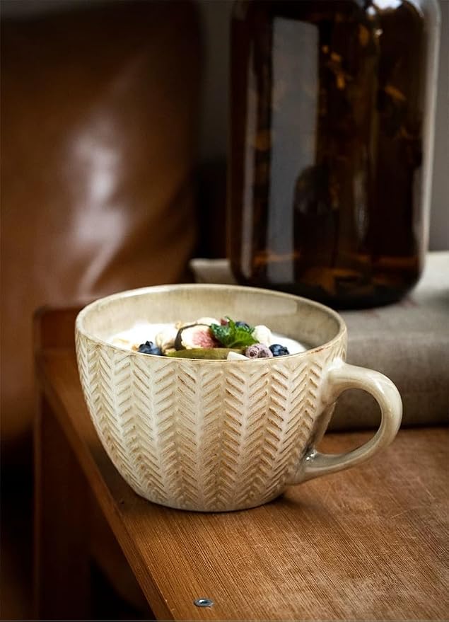 Large Mug, Ceramic Cup, Cup for Coffee Tea Cereal Breakfast Milk Hot cocoa - Image 7