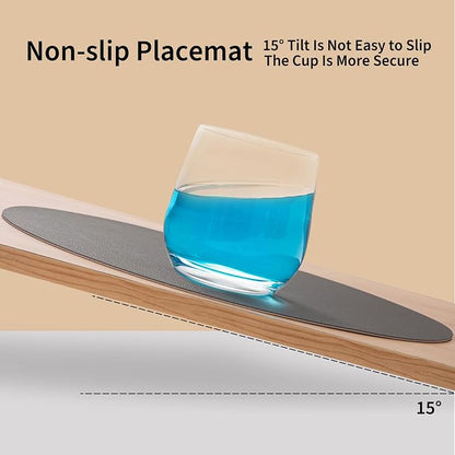 Myir JUN 15 Inches Round Placemats Set of 4 Faux Leather Place Mats | - Image 5