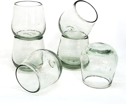 Clear 6 oz Roly Poly Glasses (set of 6), Recycled Glass, Lead-free, Toxin-Free (6 oz Roly Poly)
