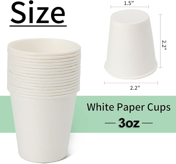 METAPRINT 3000 Count 3 oz Small Paper Cups, Bathroom Paper Cups, Mouthwash Cups - Image 5