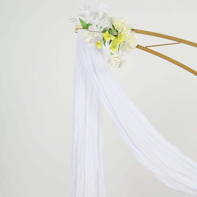 Efavormart 20ft White Cotton Gauze Wedding Arch Drapery - Image 9