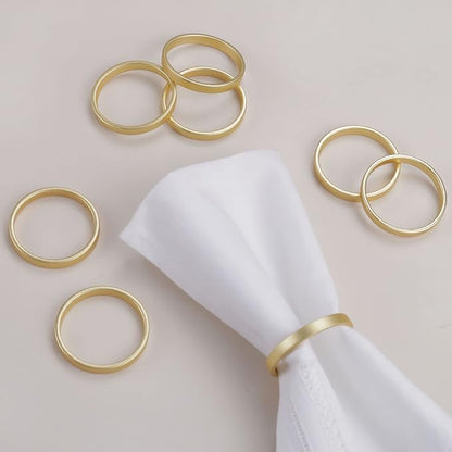 wonlex Cuff Brushed Gold Napkin Rings Set of 4, Circle Napkin Buckles Holder by wonlex