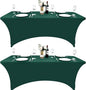 2-Pack 6ft Spandex Table Covers for Rectangle Standard Folding Tables - Wrinkle Resistant Stretch Tablecloths - Ultimate Fitted Table Protector for Parties, Trade Shows, Banquet