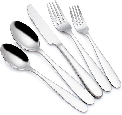 Silverware Set for 8, CITESANA 40-Piece Heavy Duty Mirror Polished Stainless Steel Flatware Set Cutlery Set Flatware Service for Home Kitchen