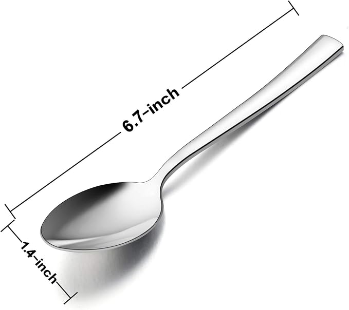 E-far Teaspoon Set of 12, 6.7 Inch Stainless Steel Spoons - Image 2