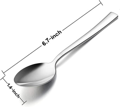 E-far Teaspoon Set of 12, 6.7 Inch Stainless Steel Spoons - Image 2