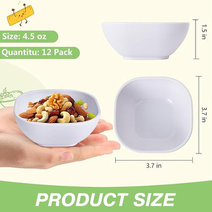 SHECIPIN 12 Pack Mini Square Dinnerware Bowls - Image 2