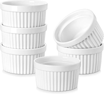 MALACASA Ramekins 8 oz Oven Safe, Porcelain Creme Brulee Ramekins Pudding by MALACASA