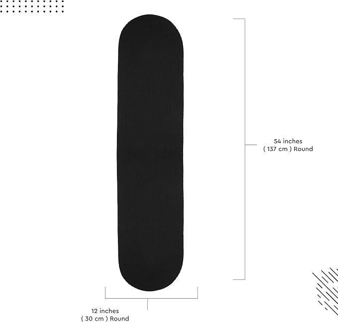 Encasa XO Table Runner, Handmade Ribbed Cotton 12"x54" | Black, Heat & Scratch - Image 6