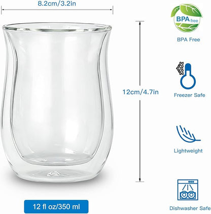 Easyworkz Double Walled Glass Coffee Mugs, Cocktails & All Beverages - Image 2