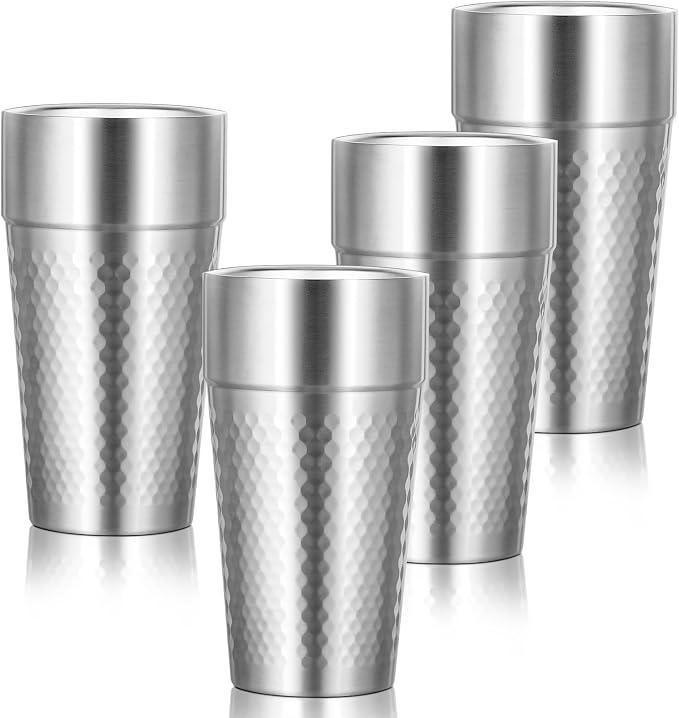 Stainless Cups, 19 oz Double Wall Insulated Tumbler, 4 Pack Unbreakable by Offiper