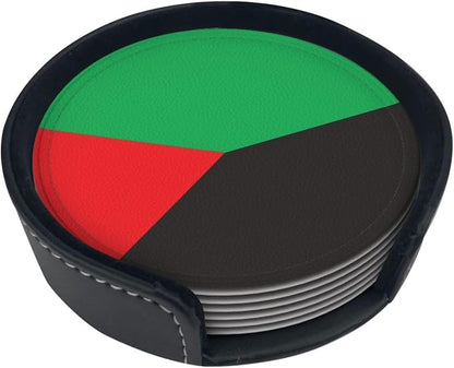 6 Pack Martinique Flag Leather Coaster - Image 2
