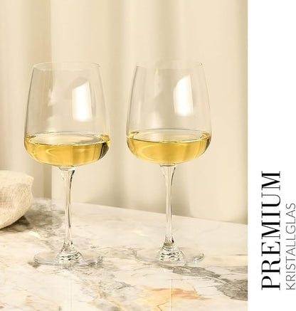Krosno Large White Wine Glasses, Set of 4, 16.2 oz, Modern Collection, Premium Crystalline Glass, Perfect for Everyday, Dishwasher Safe, Made in Europe