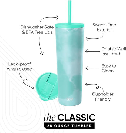 Simple Modern Iced Coffee Tumbler, Insulated | 28oz | Tie Dye | Reusable - Image 2