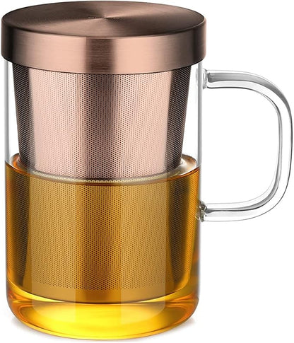 ecooe Tea Infuser Mug 16.9oz Glass Tea Cup by ecooe