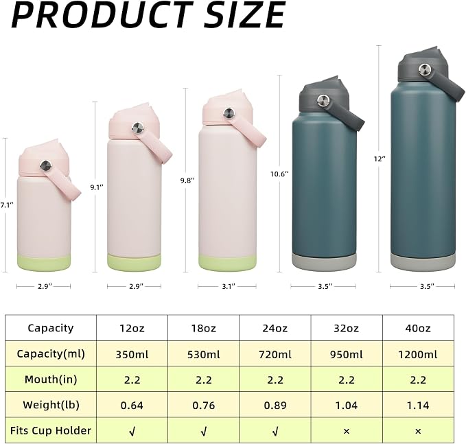 BJPKPK 12oz Insulated Water Bottle, Stainless Steel Bottle - Image 5