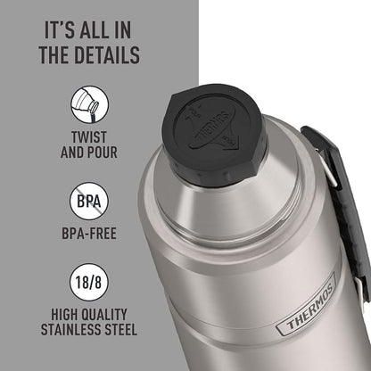 THERMOS Stainless King Vacuum-Insulated Beverage Bottle, 40 Ounce, Matte - Image 4