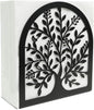 Napkin Holder for Tables, Vintage Metal Freestanding Tissue Dispenser, Black Cast Iron Vertical Tabletop Paper Napkin Holder Stand for Dinner Home Kitchen Restaurant Picnic Party (Tree of Life)