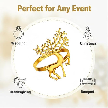100 Pcs Gold Napkin Rings Bulk Delicate Napkin Holder for Dining Wedding Party Banquet Table Decroration Christmas and Daily Use