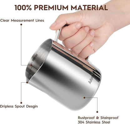 Milk Frothing Pitcher, 8.5oz/12oz/20oz/32oz/50oz/66oz Milk Frother Cup - Image 3