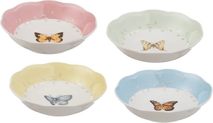 Lenox Dinnerware Set, Butterfly Meadow Colors 4-Piece Fruit Bowl Set, Service - Image 2