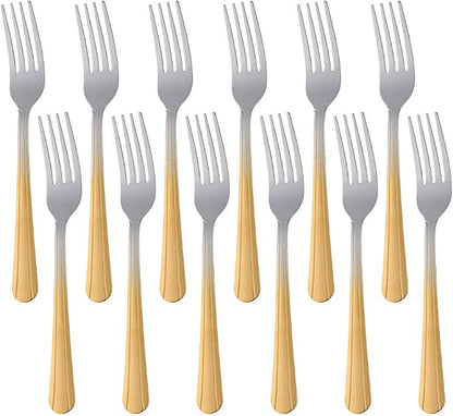 12 Pieces Dinner Fork, Stainless Steel Silverware Forks, 7.1 Inches Metal Fork by KitchenDining