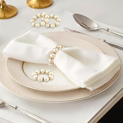 60 Pcs Pearl Napkin Rings Set - Image 7