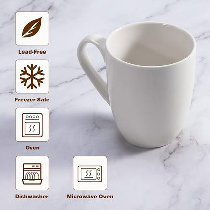 Urbanstrive 16 oz Large Coffee Mugs Ceramic Coffee Mug White Coffee Cups Tea - Image 5
