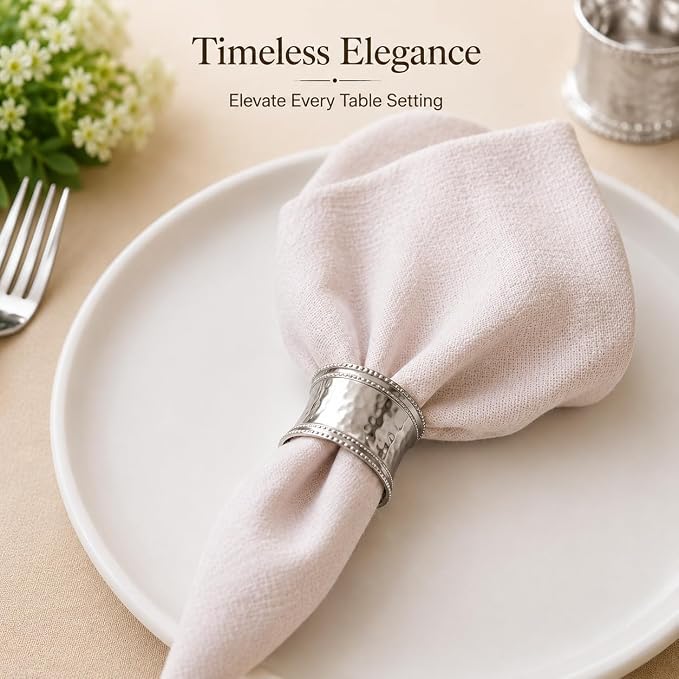 Metal Napkin Rings Set of 12 – Rustic Iron Napkin Ring Holders - Image 8