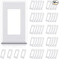 ELEGRP 1-Gang Screwless Decorator Wall Plates, Standard Size Unbreakable Thermoplastic Faceplate Cover for Decorator Receptacle Outlet Switch, UL Listed (50 Pack, Glossy White)