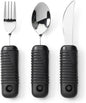 Mars Wellness Weighted Utensils Set - 3-Piece Heavy Duty, Stainless Steel Fork, Knife, and Spoon Adaptive Utensils Enhanced Stability While Eating for Elderly, Hand Tremors and Parkinson's Patients