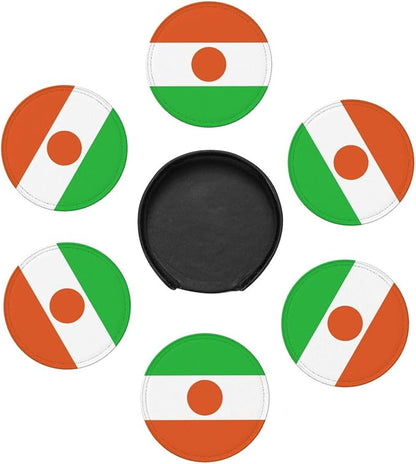 6 Pack Niger Flag Leather Coaster - Image 3