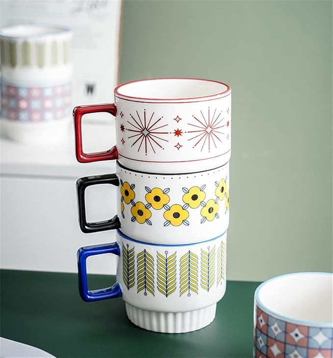 Nordic Style Ceramic Stacking Cups - Image 2