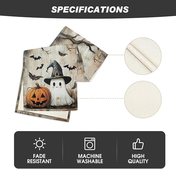 Artoid Mode 210 GSM Halloween Table Runner 13x108 Inch Home Party Decor | - Image 5