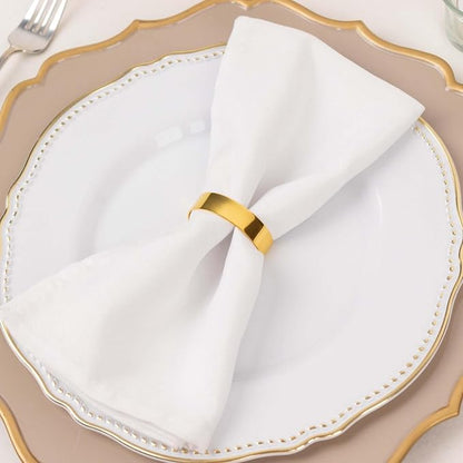 Efavormart 4 Pack | 2" Shiny Gold Metal Semicircle Napkin Rings, D-Shaped by efavormart