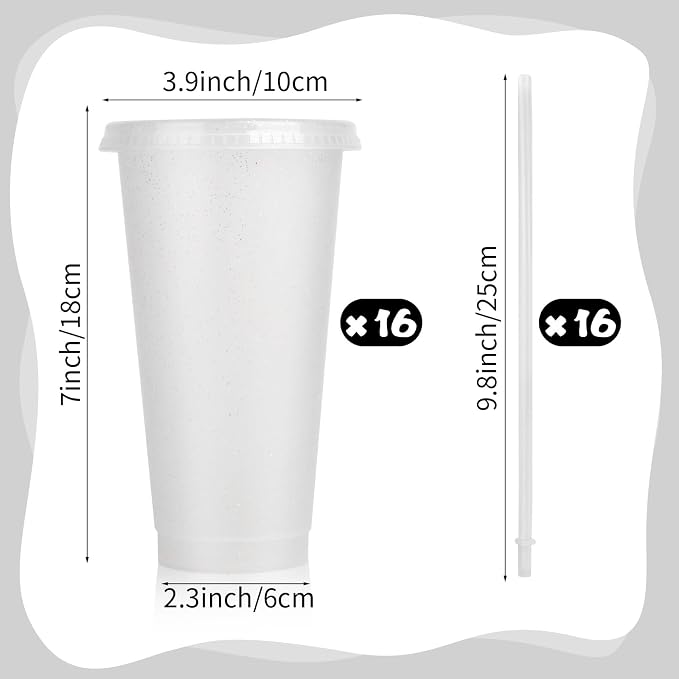 Hxezoc 16 Pieces Reusable Cups - Image 2