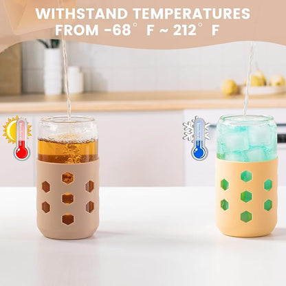 Mrsdry 16 oz Glass Cups with Lids and Straws - Image 4
