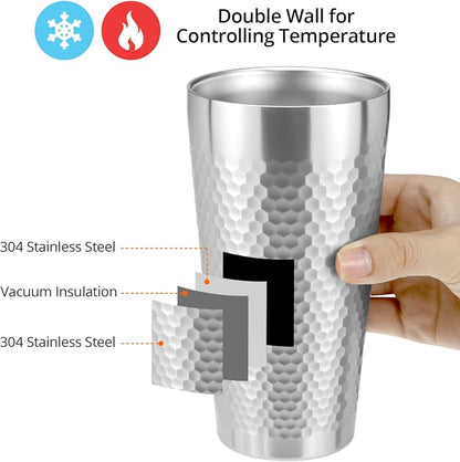 QWORK Stainless Steel Insulated Tumblers, 19 oz 4 Pack Stackable Water Tumblers - Image 4