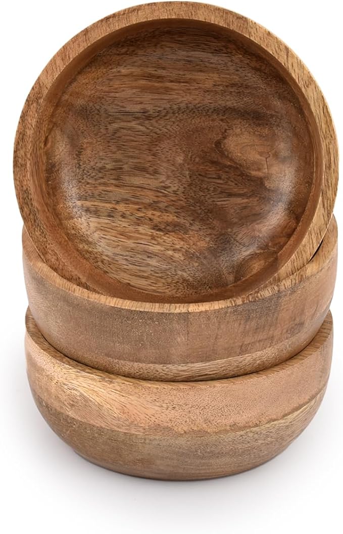 Mango Wood Round bowl Perfect for Nuts, Olive and Salsa. Looks Absolutely - Image 2