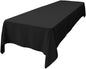 LA Linen Polyester Poplin Washable Rectangular Tablecloth, Stain and Wrinkle Resistant Table Cover 60x144, Fabric Table Cloth For Dinning, Kitchen, Party, Holiday 60 by 144-Inch, Black 60 in x 144 in